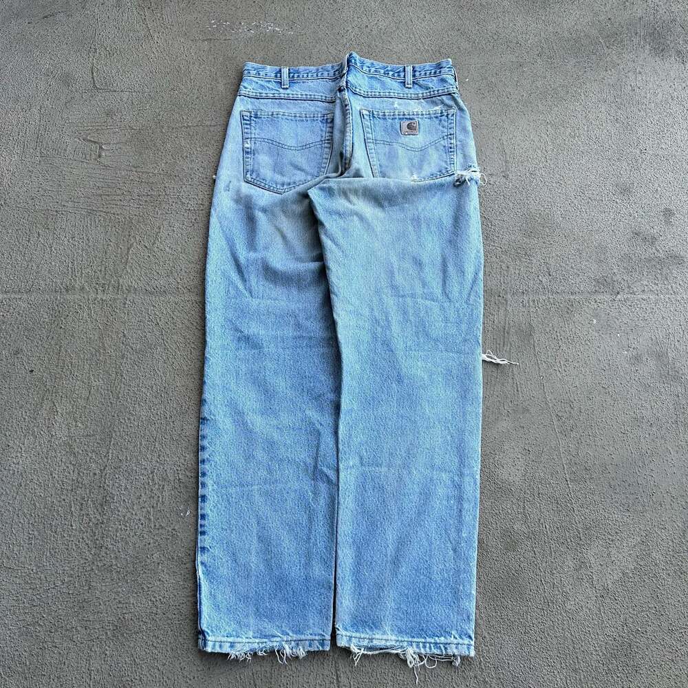 Thrashed Vintage Carhartt Relaxed Fit Distressed Denim Jeans Size 33x30
